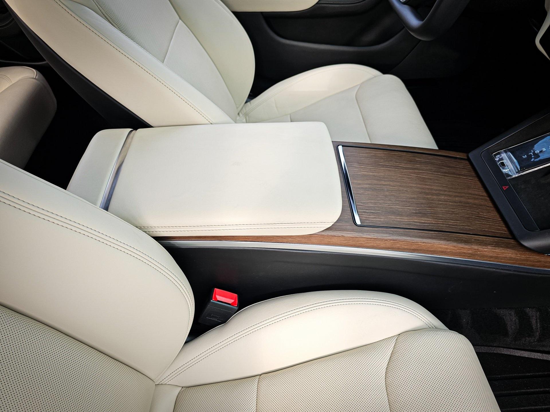 Caramel Beige Faux Leather Seat Rest Fits Tesla Model X OT405