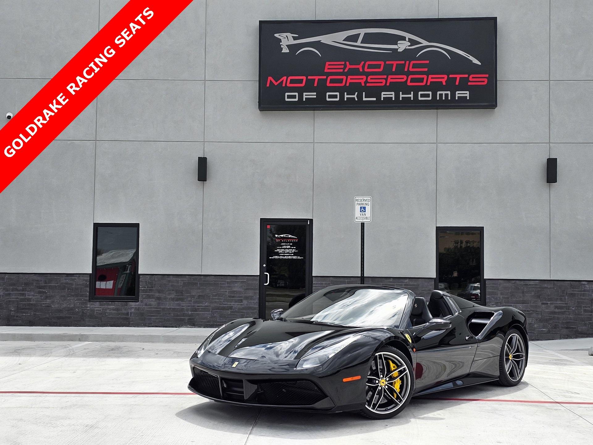 Used 2017 Ferrari 488 Spider FACTORY UPGRADED LARGE GOLDRAKE RACING SEATS For Sale Sold Exotic Motorsports of Oklahoma Stock C1407